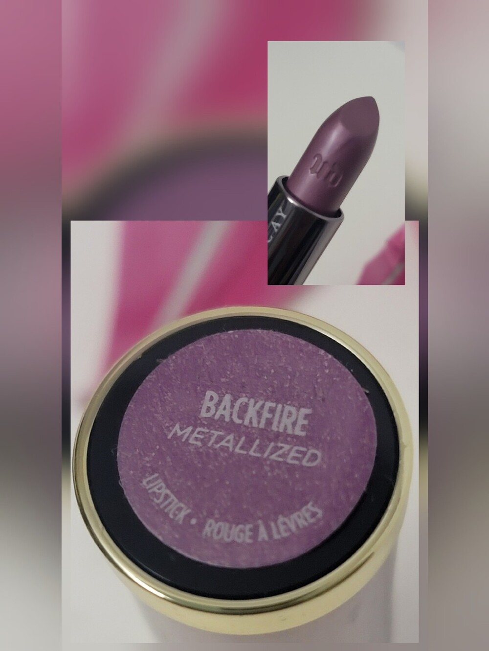 Urban Decay Vice Lipstick Full Size RARE Shade: Backfire (Metallized)